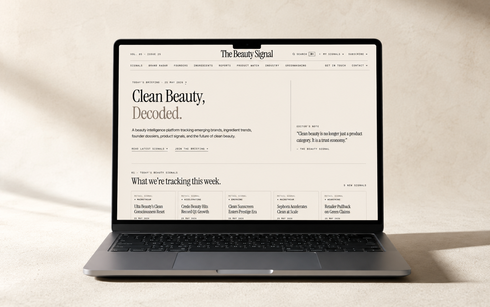 The Beauty Signal, Editorial Platform