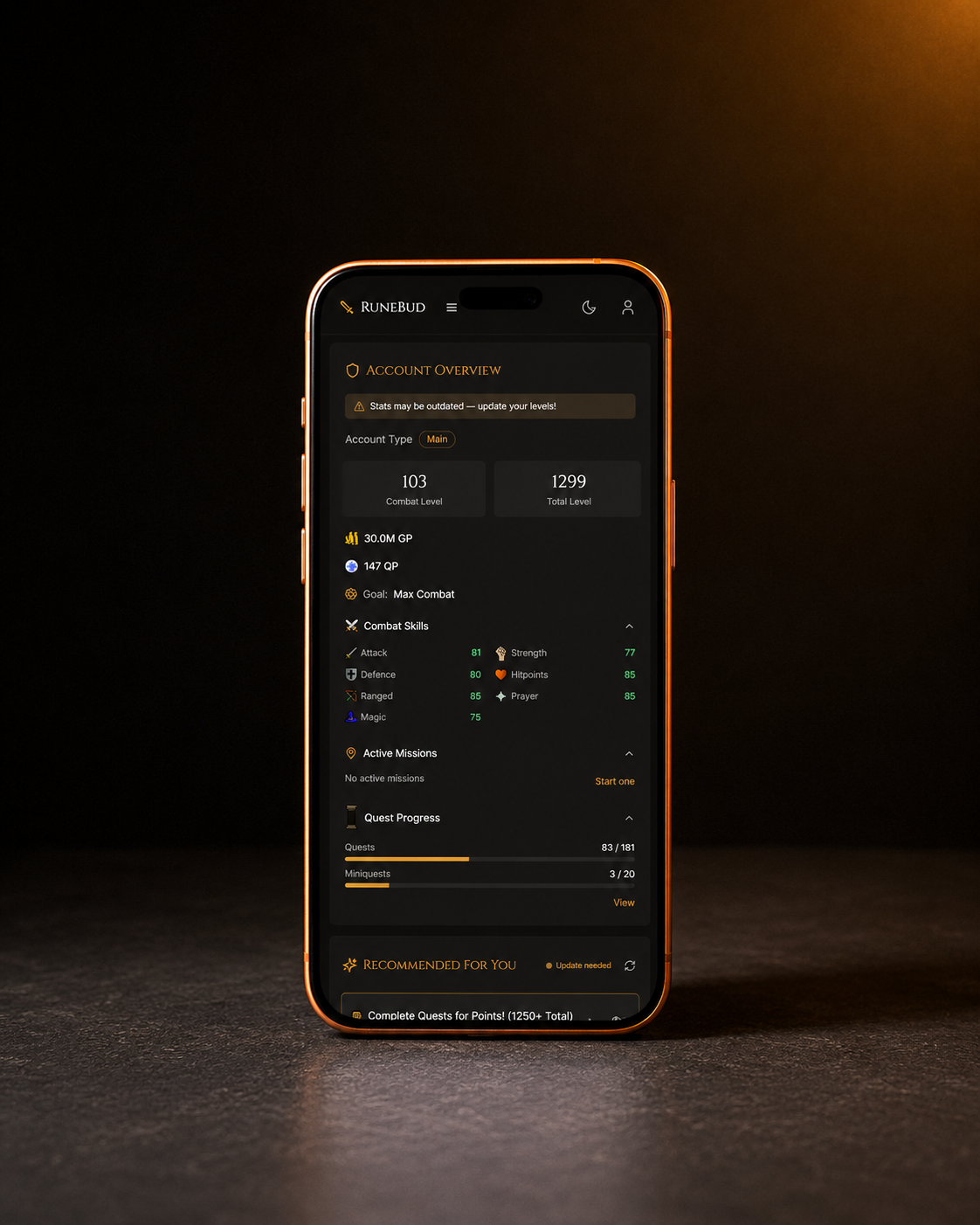 RuneBud, Gaming Web App